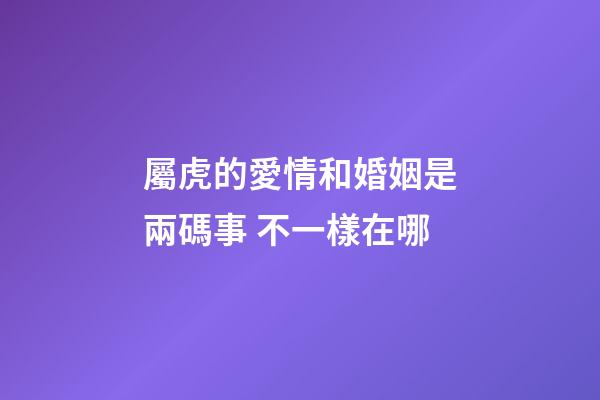 屬虎的愛情和婚姻是兩碼事 不一樣在哪